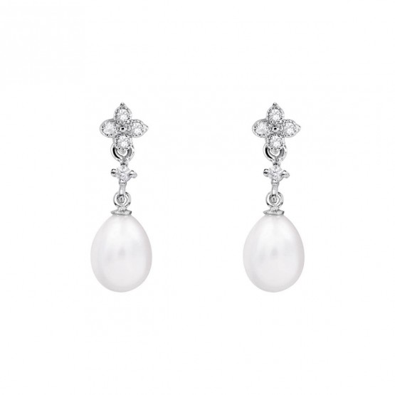 Pendientes de novia de oro blanco de18k con perlas (79B0101TE1) 1
