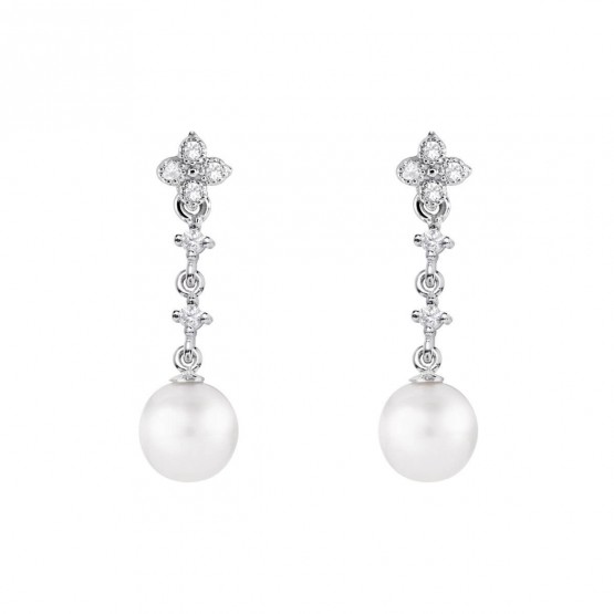 Pendientes de novia en oro blanco de18k con perlas (79B0102TD1) 1
