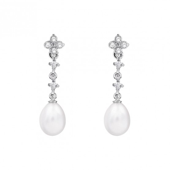 Pendientes para novia en plata y topacios con perlas (79B0102TE1) 1