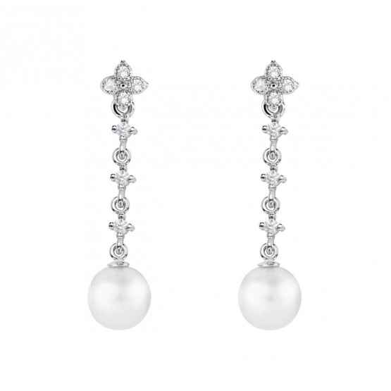 Pendientes de novia en oro blanco de18k y perlas (79B0103TD1) 1