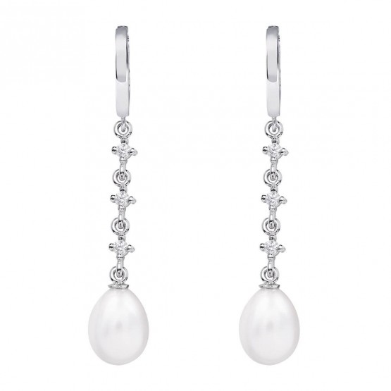 Pendientes para novia en oro blanco de18k y perlas (79B0303TE1) 1