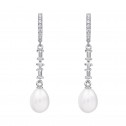 Pendientes de novia plata con topacios y perla ovalada (79B0406TE1) 1