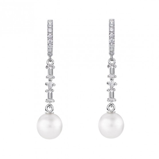 Pendientes de novia plata con topacios y perlas (79B0406TD1) 1