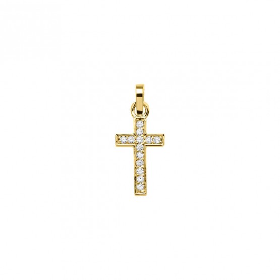 Cruz de oro con diamantes o circonitas (75A0025)