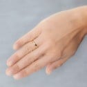 Alianza de boda oro y diamante media caña 3 mm (A30RP1D)