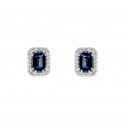 Pendientes oro blanco con zafiro azul y halo de diamantes (0516006ZA)
