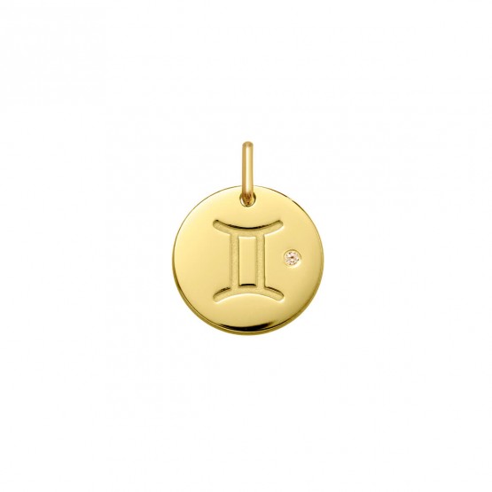 Colgante plata dorada Símbolo Géminis (38400256)