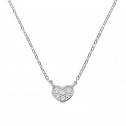 Collar de oro blanco corazón 6 diamantes (76BGA007)