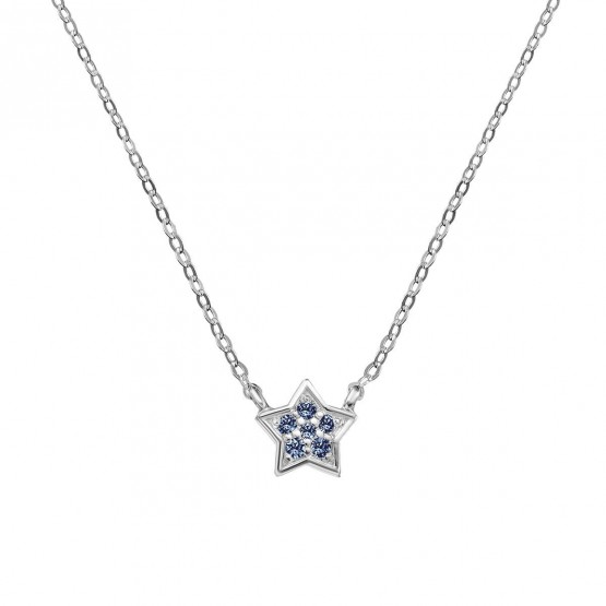 Colgante estrella oro blanco con 6 zafiros azules (76BGA005ZA)