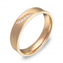 Alianza de boda cóncava en oro rosa satinado con diamantes C1145S5BR