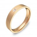 Alianza de boda con ranuras 4mm en oro rosa con diamante C0340S1PR