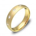 Alianza de boda de media caña gruesa 5mm en oro 5 diamantes A0150S5BA