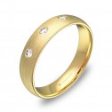 Alianza de boda media caña gruesa 4,5mm en oro y diamantes A0145S3BA