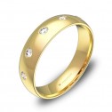 Alianza de boda 5,0mm en oro amarillo pulido con diamantes A0150P5BA