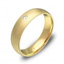 Alianza de boda de media caña 5,0mm en oro con diamante A0150S1BA