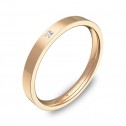 Alianza de boda 2,5mm en oro rosa pulido con diamante B0125P1PR