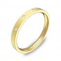 Alianza de boda 2,5mm en oro amarillo hielo con diamantes B0125H3BA