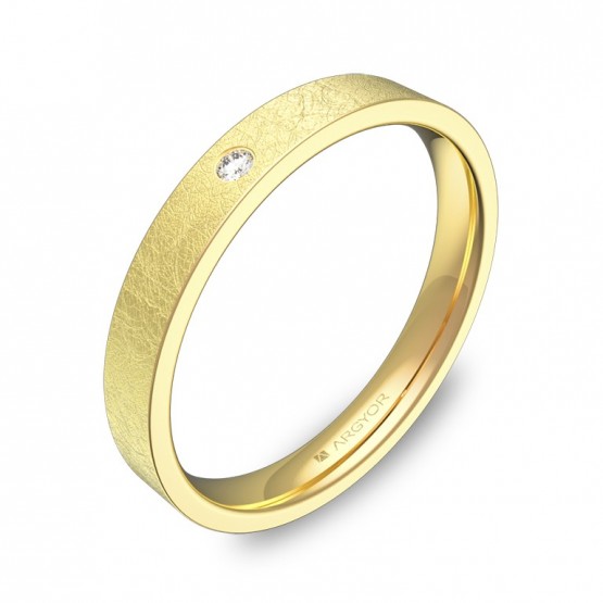 Alianza de boda 3,0mm en oro amarillo hielo con diamante B0130H1BA