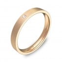 Alianza de boda 3,0mm en oro rosa satinado con diamante B0130S1PR