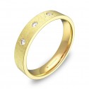 Alianza de boda 4,0mm en oro amarillo con diamantes B0140H3BA