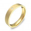 Alianza de boda 4,0mm en oro satinado con diamante B0140S1BA