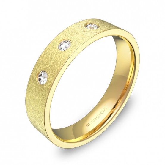 Alianza de boda 4,5mm en oro hielo con diamantes B0145H3BA