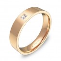 Alianza de boda en oro rosa con diamante forma plana gruesa B0145P1PR