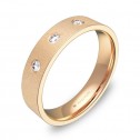 Alianza de boda 4,5mm de oro rosa rayado con diamantes B0145T3BR