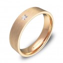 Alianza de boda 5,0mm en oro rosa satinado con diamante B0150S1PR