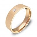 Alianza de boda en oro rosa rayado con diamante B0150T1PR