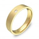 Alianza de boda 4,5mm en oro amarillo satinado con diamante C0245S1BA