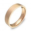 Alianza de boda plana con ranuras 4,5mm en oro rosa satinado C0245S00R