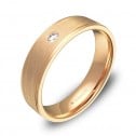 Alianza de boda oro rosa con biseles 5mm con diamante C0150C1BR
