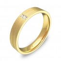 Alianza de boda 4mm en oro amarillo satinado con diamantes C0340S2PA