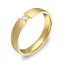 Alianza de boda en oro amarillo con ranuras y diamante C0440S1BA