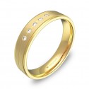 Alianza de boda en oro amarillo combinado con 5 diamantes C1245C5BA