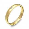 Alianza de boda 3,5mm en oro amarillo pulido con diamante C2335P1BA