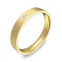 Alianza de boda 3,5mm oro amarillo satinado 2 diamantes C2735S2PA