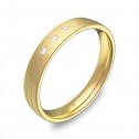Alianza de boda 3,5mm oro amarillo satinado con diamantes C3535S3BA