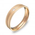 Alianza de boda con ranuras 4,5mm en oro rosa con diamante C3745T1BR
