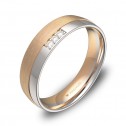 Alianza de boda 5mm en oro bicolor combinado con diamantes D2050C3BR