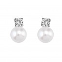 Pendientes de platino con perlas y diamantes (75B0101P)