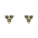 Pendientes oro triángulo con diamantes negros (76APE002DN)
