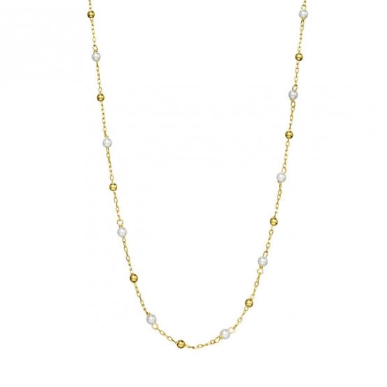 Collar oro amarillo con perlas y bolitas (046A100COL)