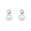 Pendientes de Oro Blanco con Diamantes y perlas (75B0100P)