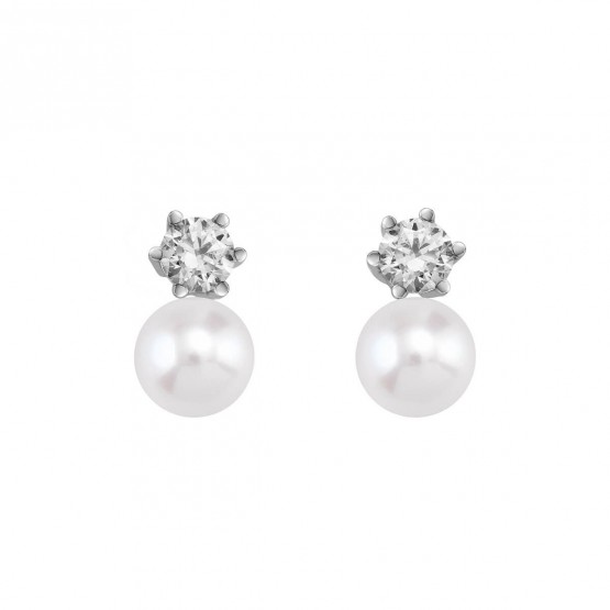 Pendientes de novia con Diamantes y perlas (75B0102P)